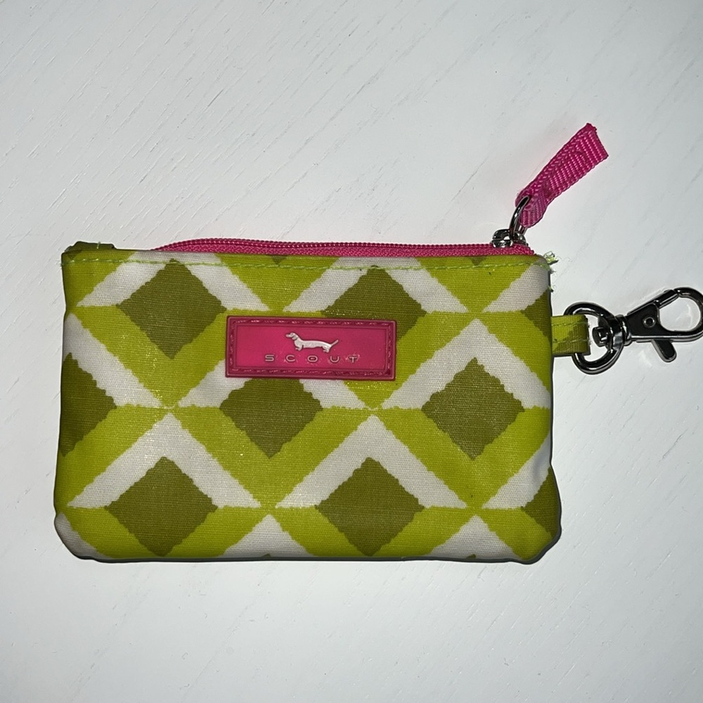 SCOUT idkase keychain clip wallet White Pink Green - Picture 7 of 8